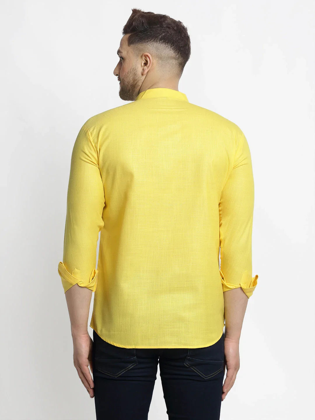 DesiQlo Men Kurta Only - Yellow - KO_639Lemon_S