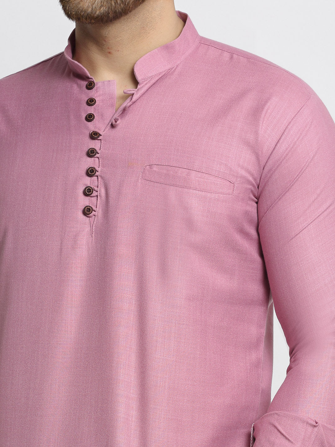 DesiQlo Men Kurta Only - Pink - KO_639Magenta_S