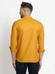 DesiQlo Men's Mustard Solid Cotton Short Kurta ( KO 639 Mustard )