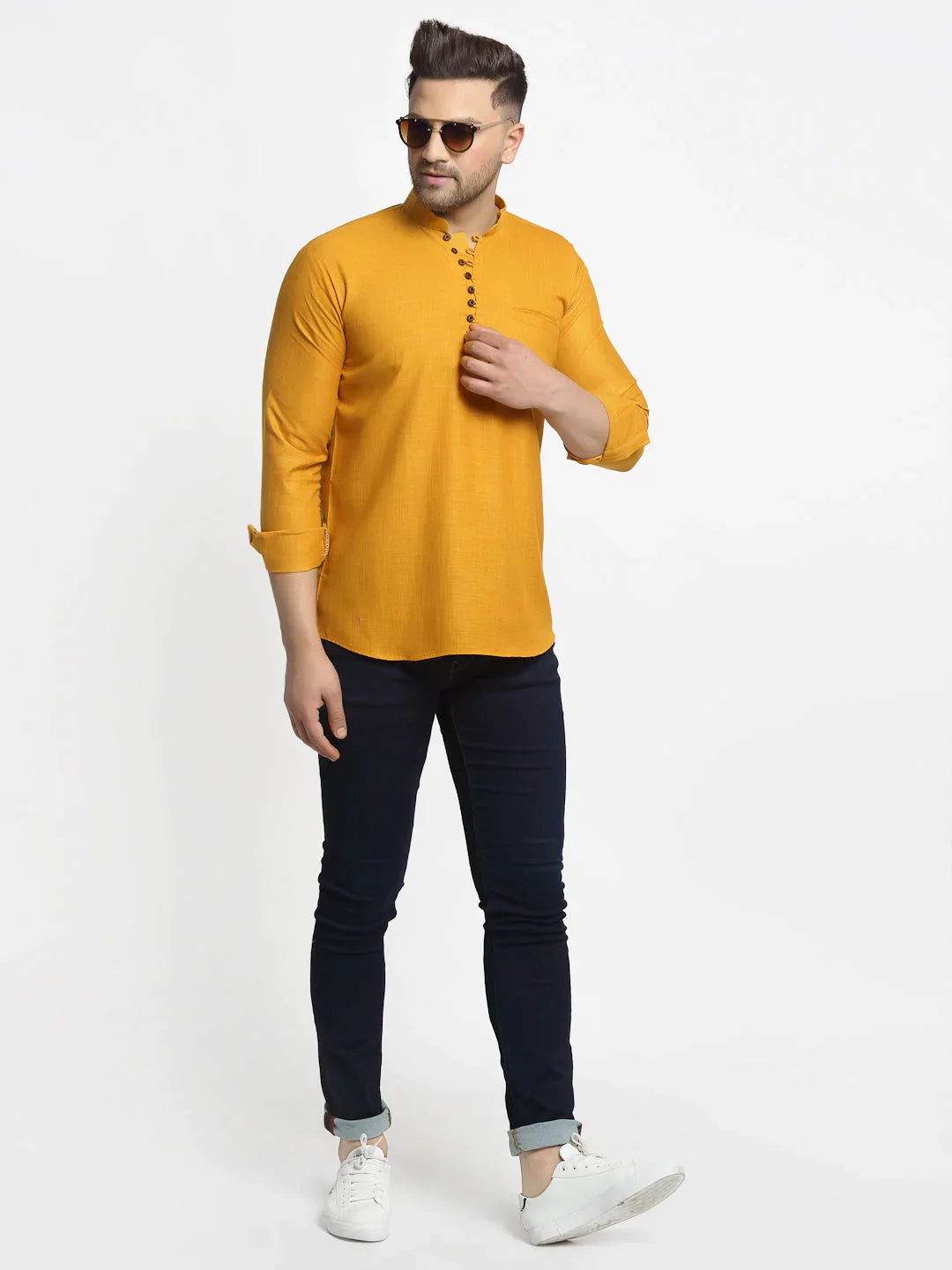 DesiQlo Men Kurta Only - Yellow - KO_639Mustard_S