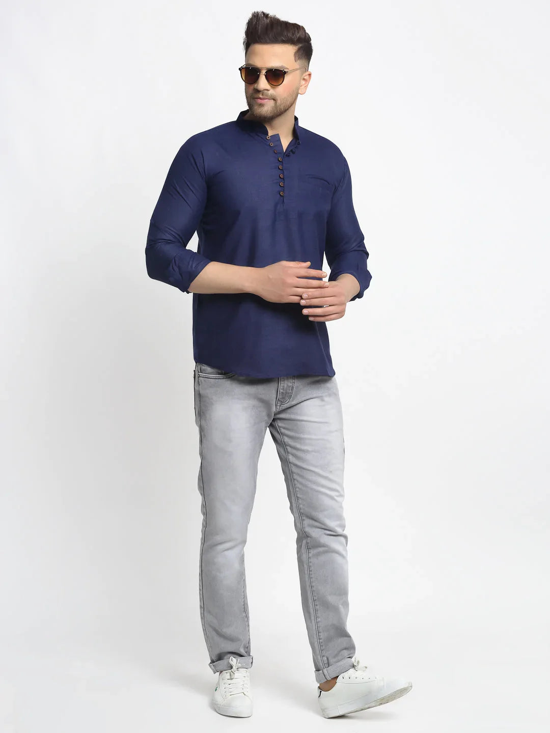 DesiQlo Men Kurta Only - Blue - KO_639Navy_S