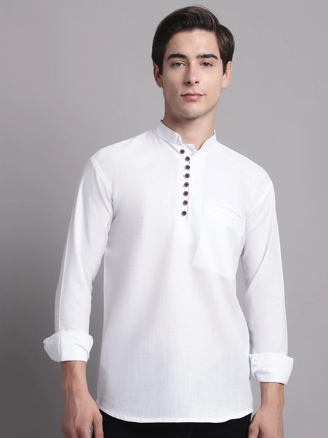 Black Solid Short Kurta for Men | Wedding Kurta for Men