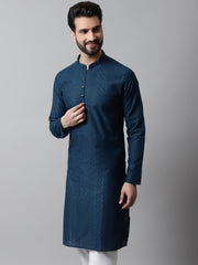 Men's Embroiderd Kurtas ( KO 640Teal )-KO-640