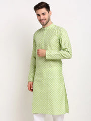 DesiQlo Men Green Chikankari Kurta Only ( KO 641 Green ) [FF] [I-1-4]