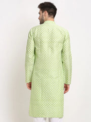 DesiQlo Men Green Chikankari Kurta Only ( KO 641 Green ) [FF] [I-1-4]