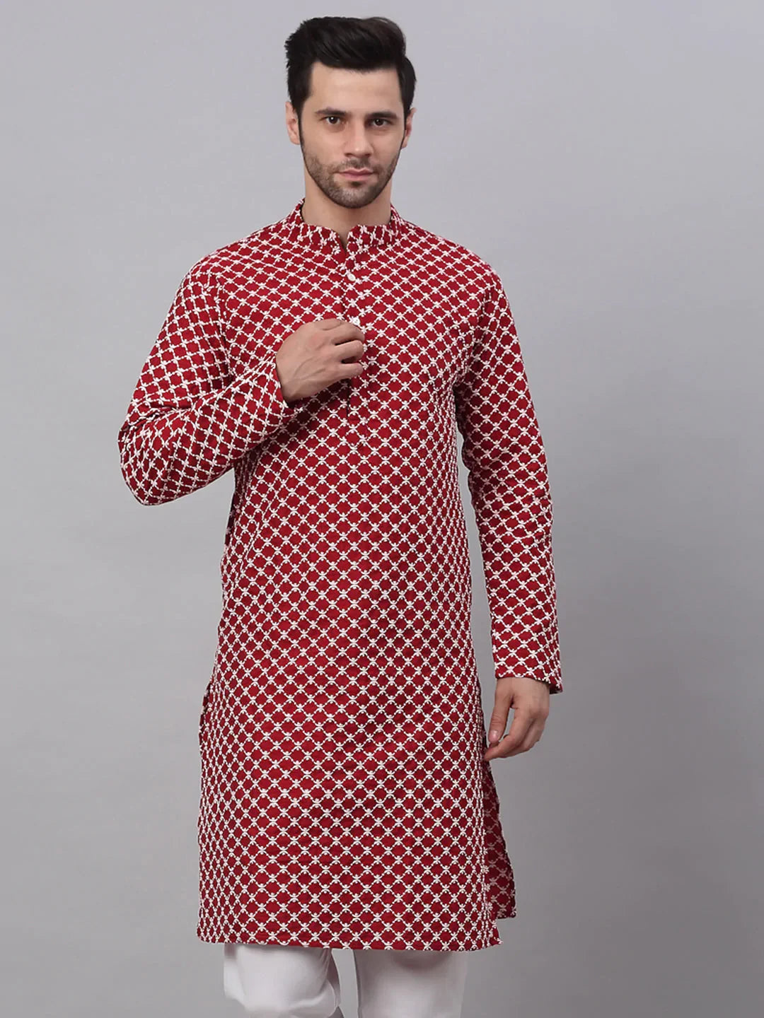 DesiQlo Men Kurta Only - Maroon - KO_641Maroon_S