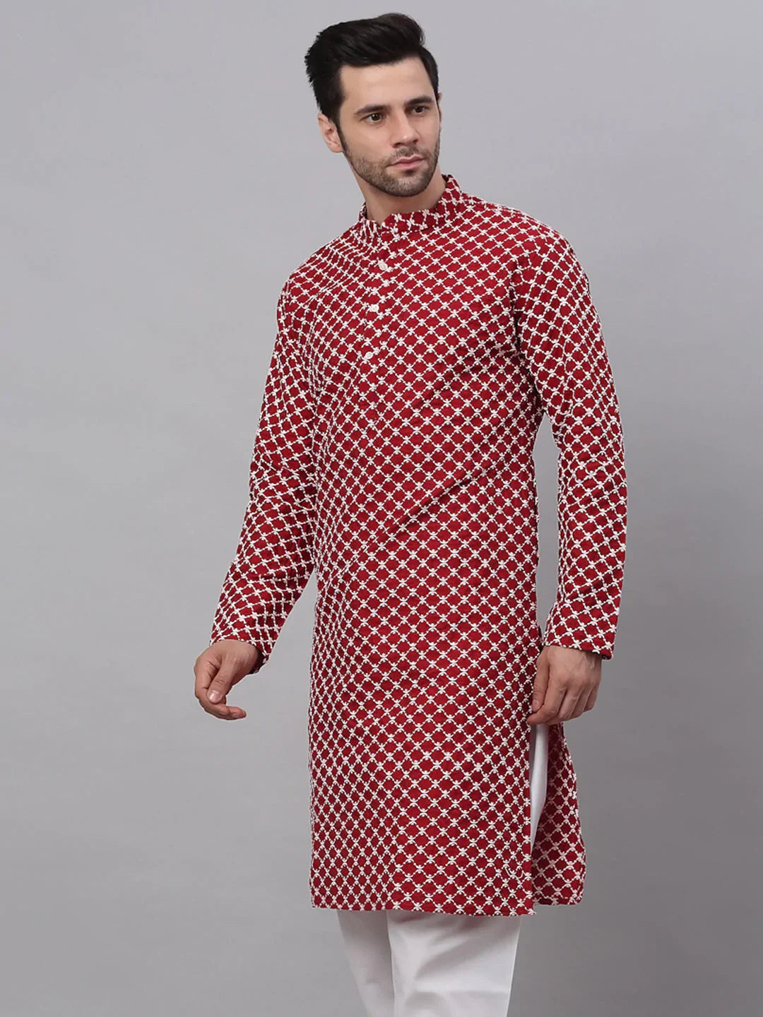 DesiQlo Men Kurta Only - Maroon - KO_641Maroon_S
