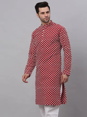 DesiQlo Men Maroon Chikankari Kurta Only ( KO 641 Maroon ) [FF] [I-1-4]