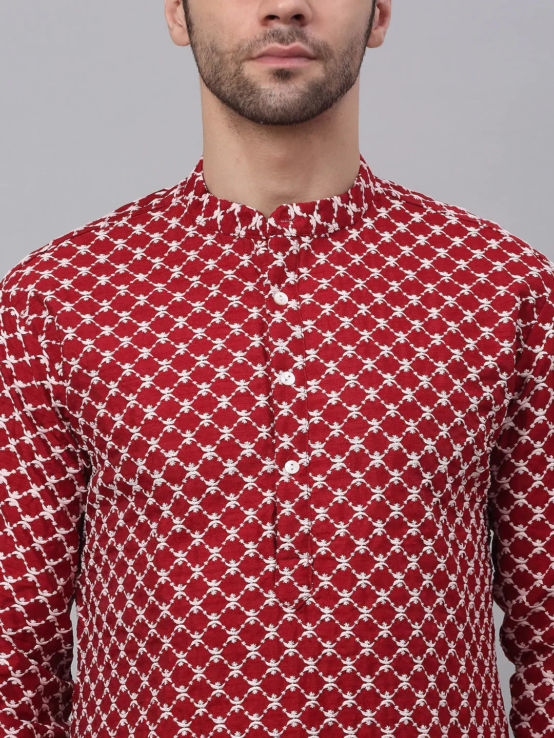 DesiQlo Men Kurta Only - Maroon - KO_641Maroon_S