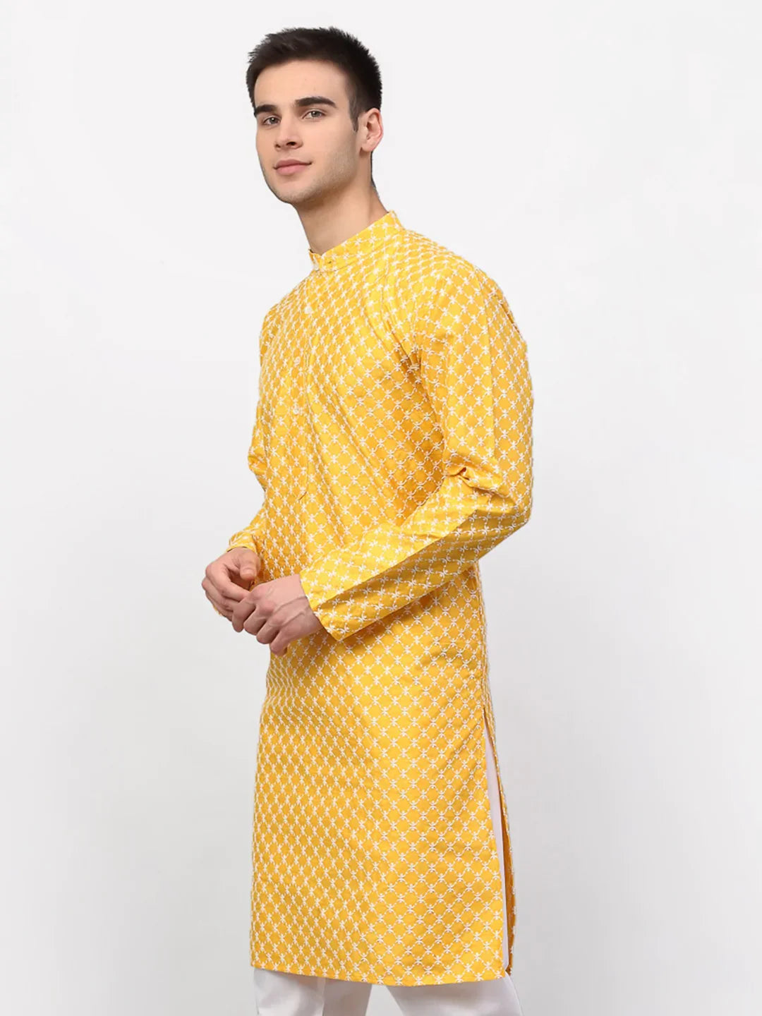 DesiQlo Men Kurta Only - Yellow - KO_641Mustard_S