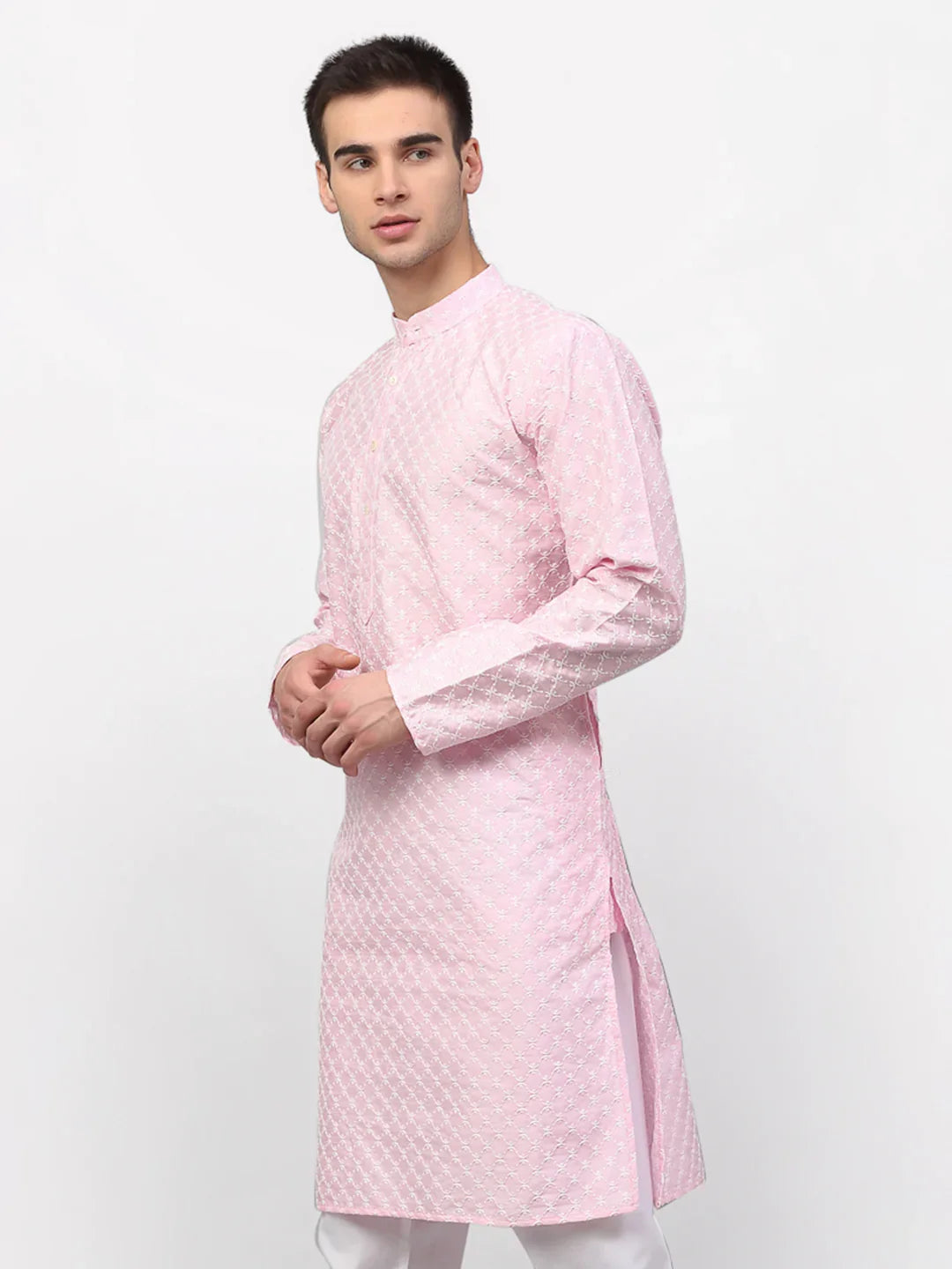 DesiQlo Men Kurta Only - Pink - KO_641Pink_S