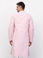 DesiQlo Men Pink Chikankari Kurta Only ( KO 641 Pink ) [FF] [I-1-4]