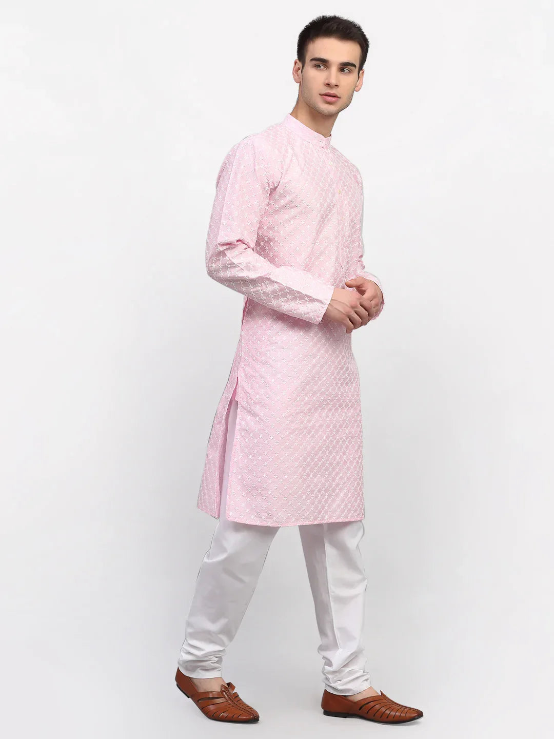 DesiQlo Men Kurta Only - Pink - KO_641Pink_S