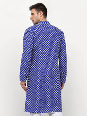 DesiQlo Men Royal-Blue Chikankari Kurta Only ( KO 641 Royal ) [FF] [I-1-4]
