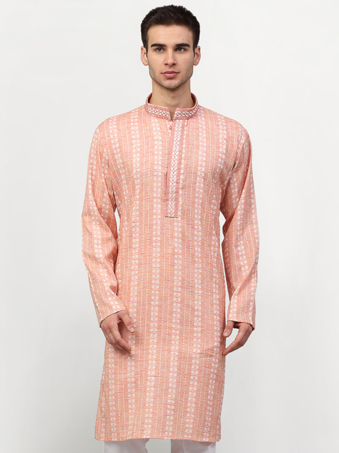 Men's Pink Indian Kurta: Shop Cotton Mens Kurta Online