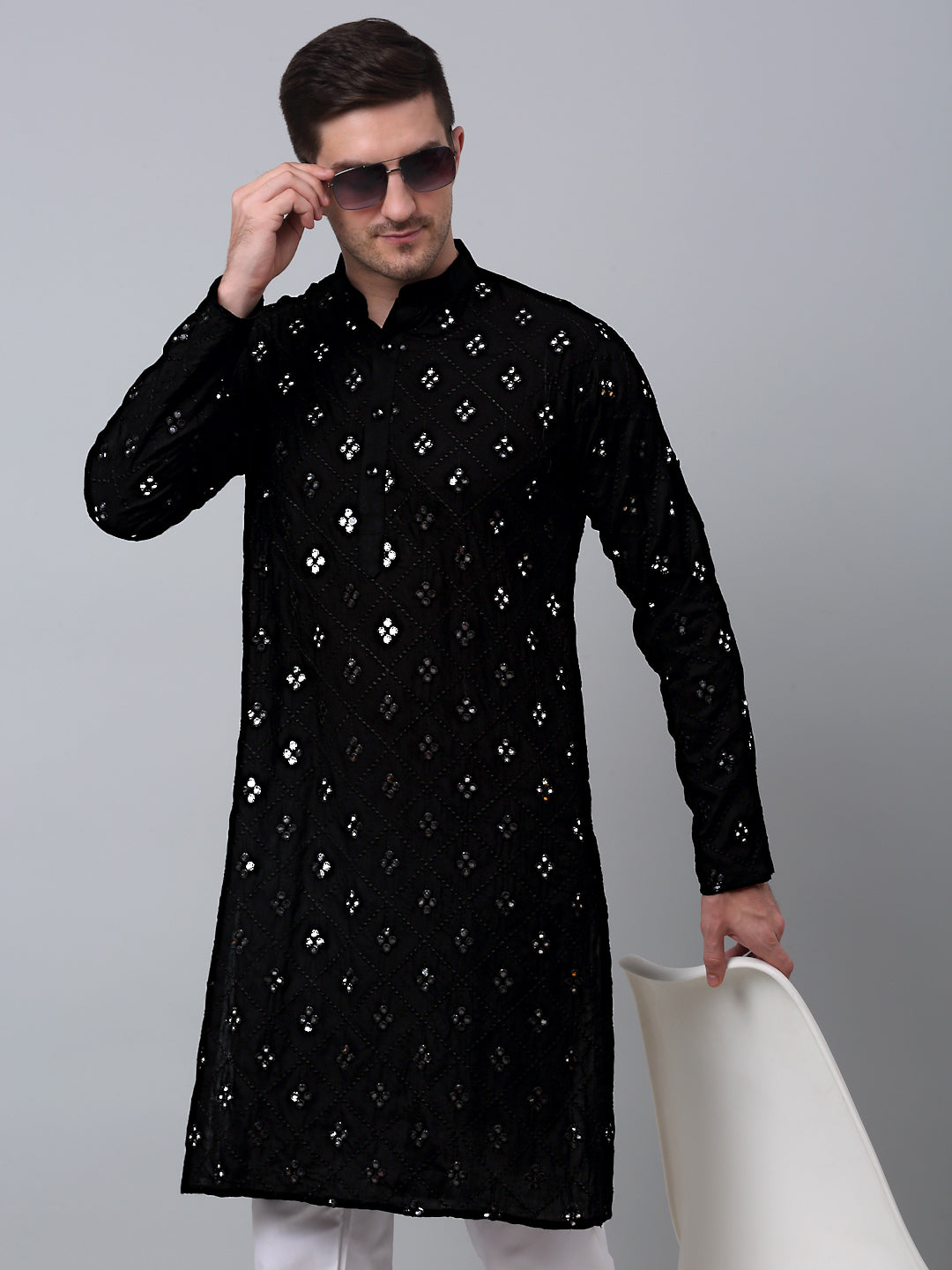 Stylish Black Printed Men's Kurta | Shop Indian Kurta for Men