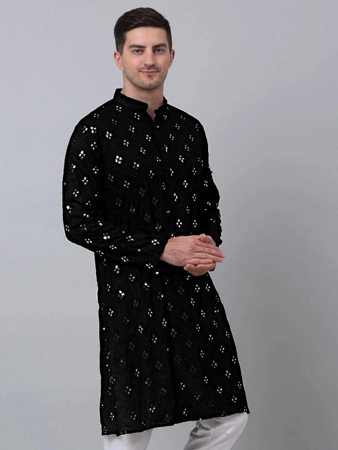 Stylish Black Printed Men's Kurta | Shop Indian Kurta for Men