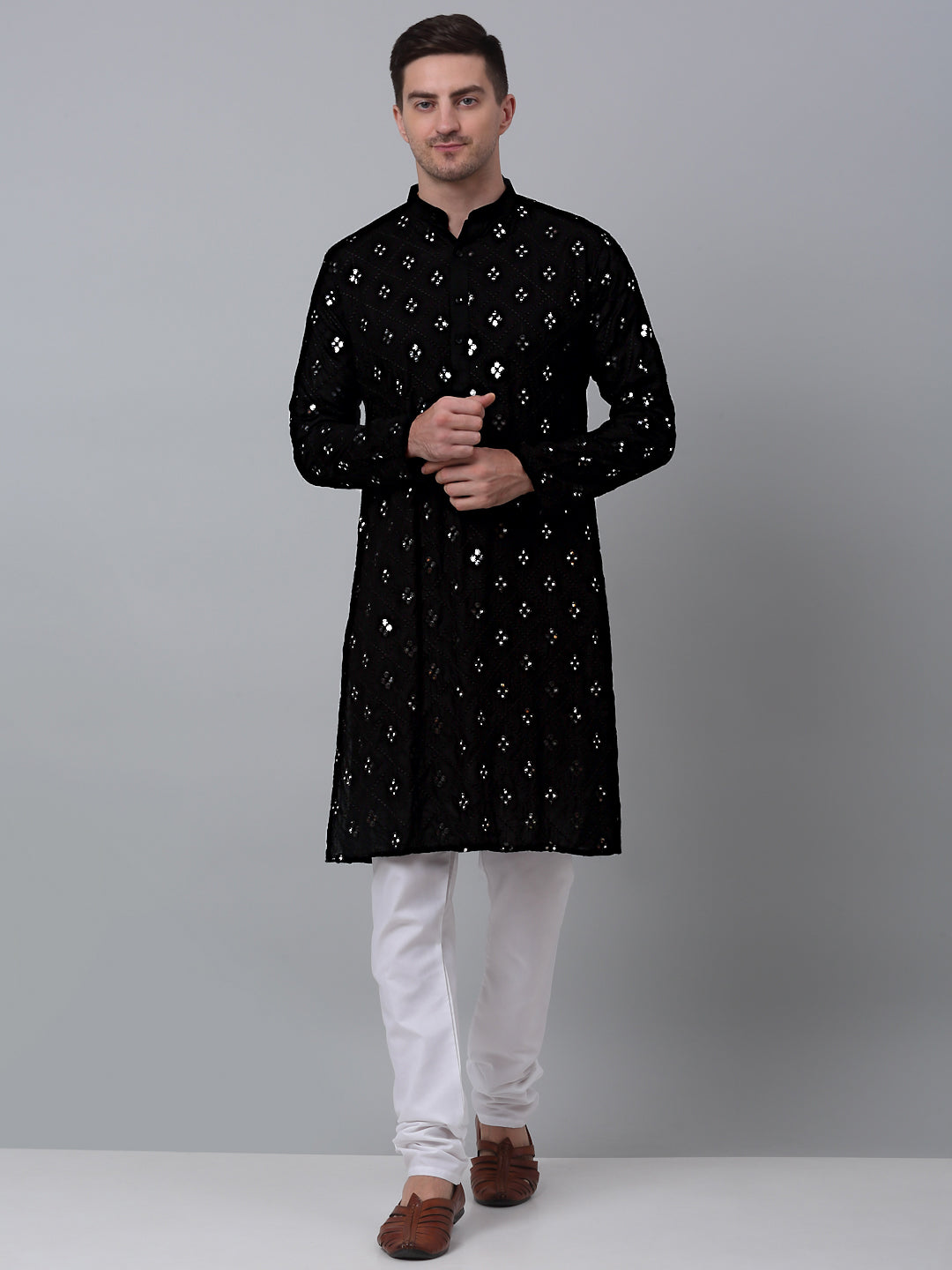 Stylish Black Printed Men's Kurta | Shop Indian Kurta for Men