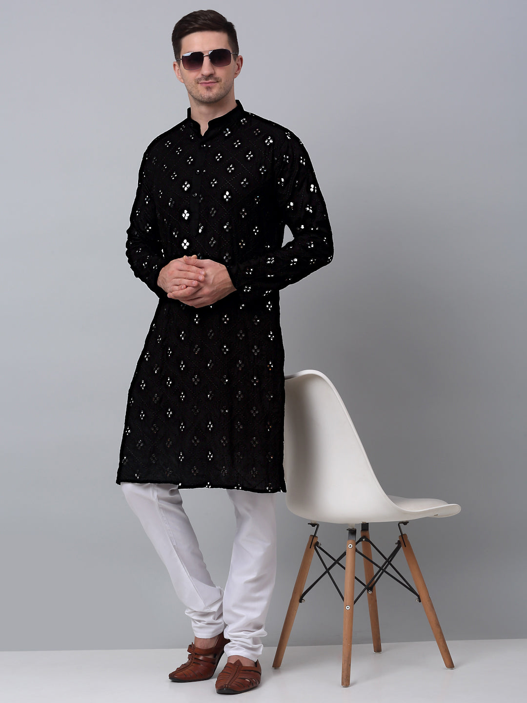 Stylish Black Printed Men's Kurta | Shop Indian Kurta for Men