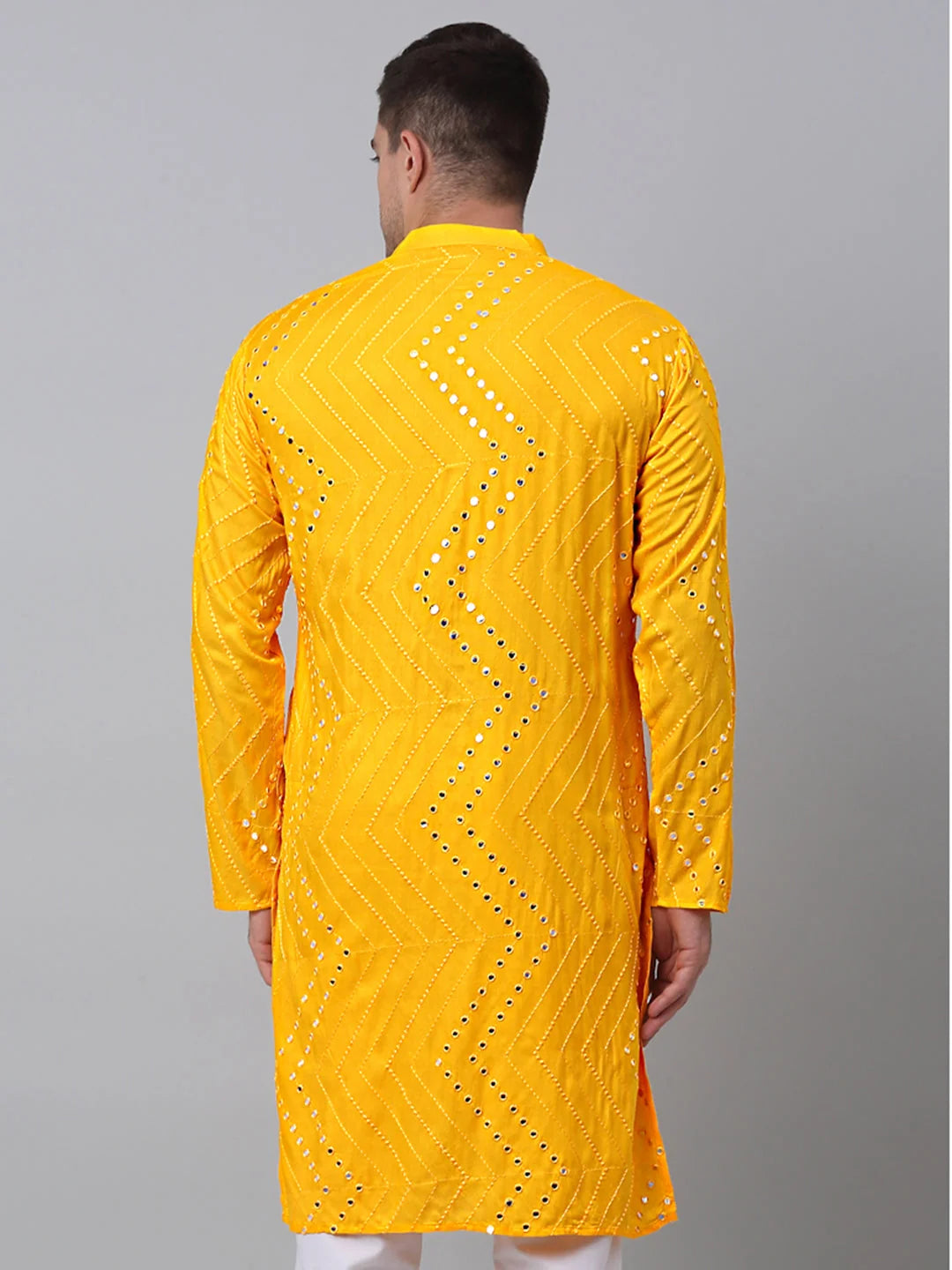 Mustard Printed Men's Kurta | Indian Kurta for Men - Shop Now!