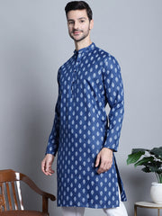Men's Cotton Light Floral printed Kurta Only