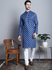 Men's Cotton Light Floral printed Kurta Only