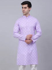 Men's Cotton Floral printed kurtas ( KO 650Purple )-KO-650