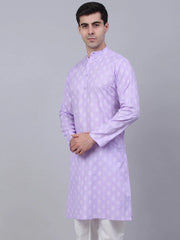Men's Cotton Floral printed kurtas ( KO 650Purple )-KO-650