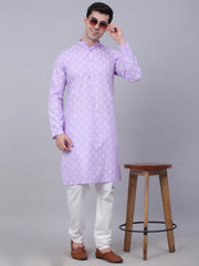 Men's Cotton Floral printed kurtas ( KO 650Purple )-KO-650