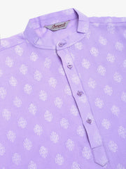 Men's Cotton Floral printed kurtas ( KO 650Purple )-KO-650