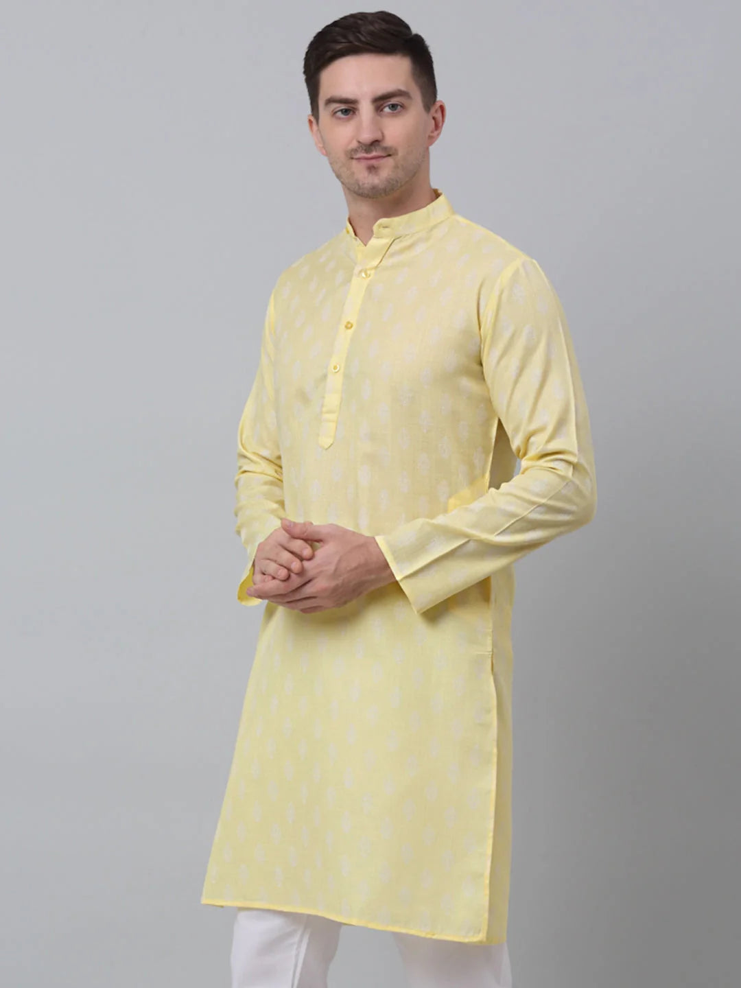 Yellow Floral Indian Kurta for Men | Shop Mens Kurta Now!
