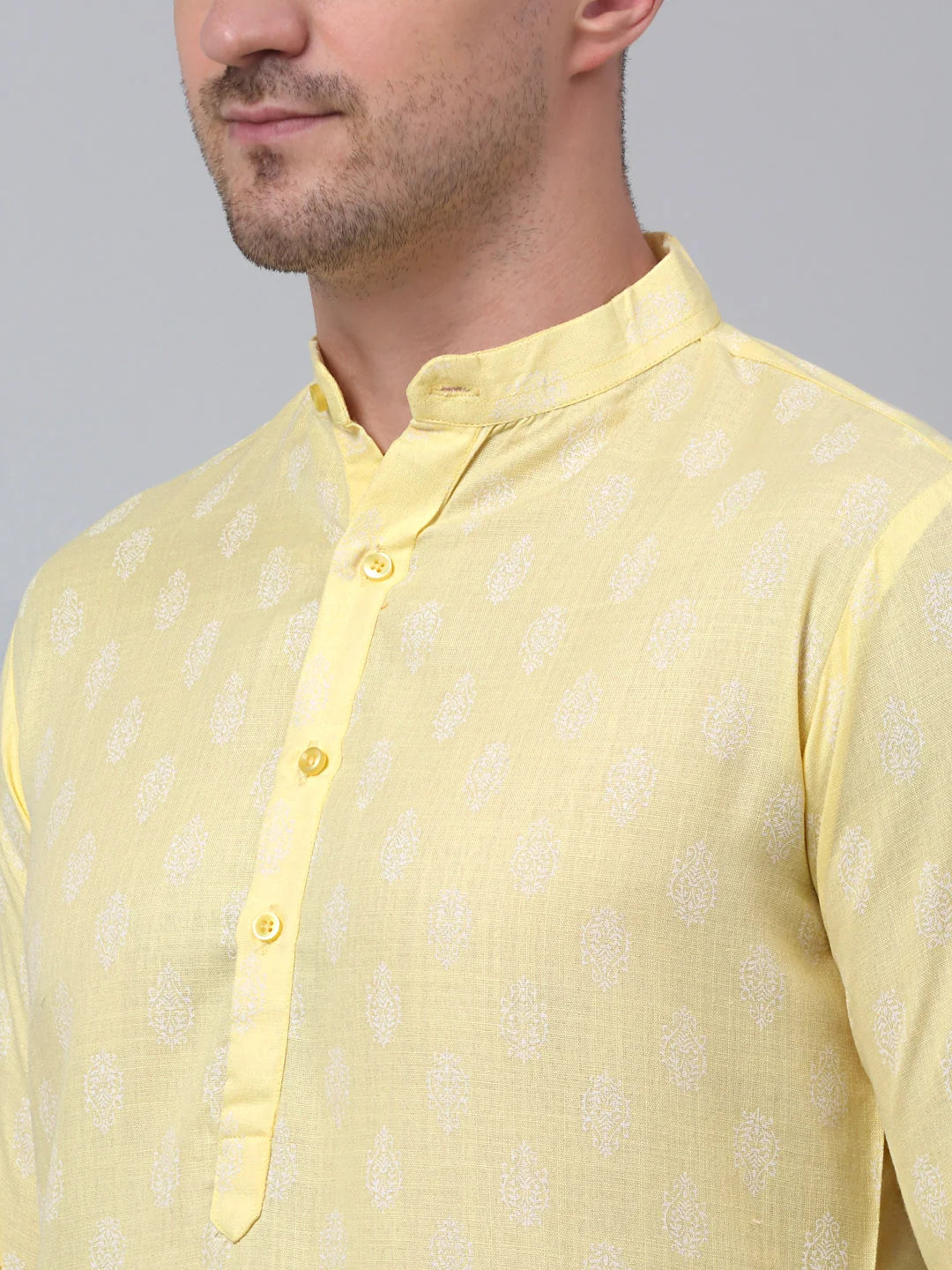 Yellow Floral Indian Kurta for Men | Shop Mens Kurta Now!