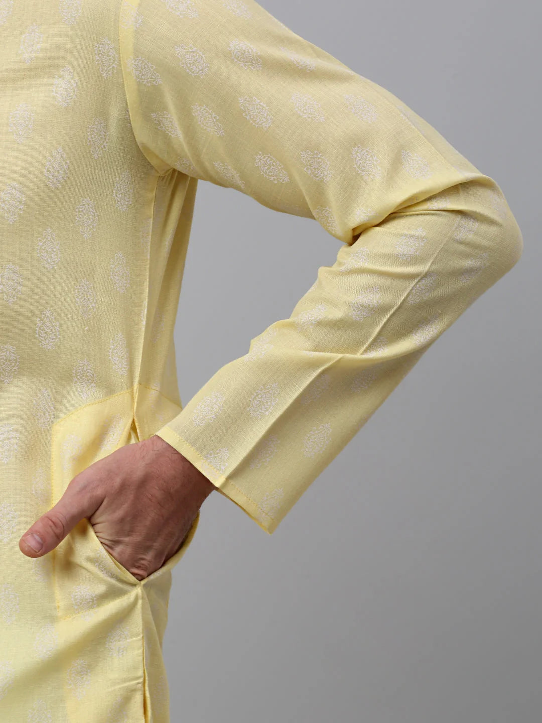 Yellow Floral Indian Kurta for Men | Shop Mens Kurta Now!