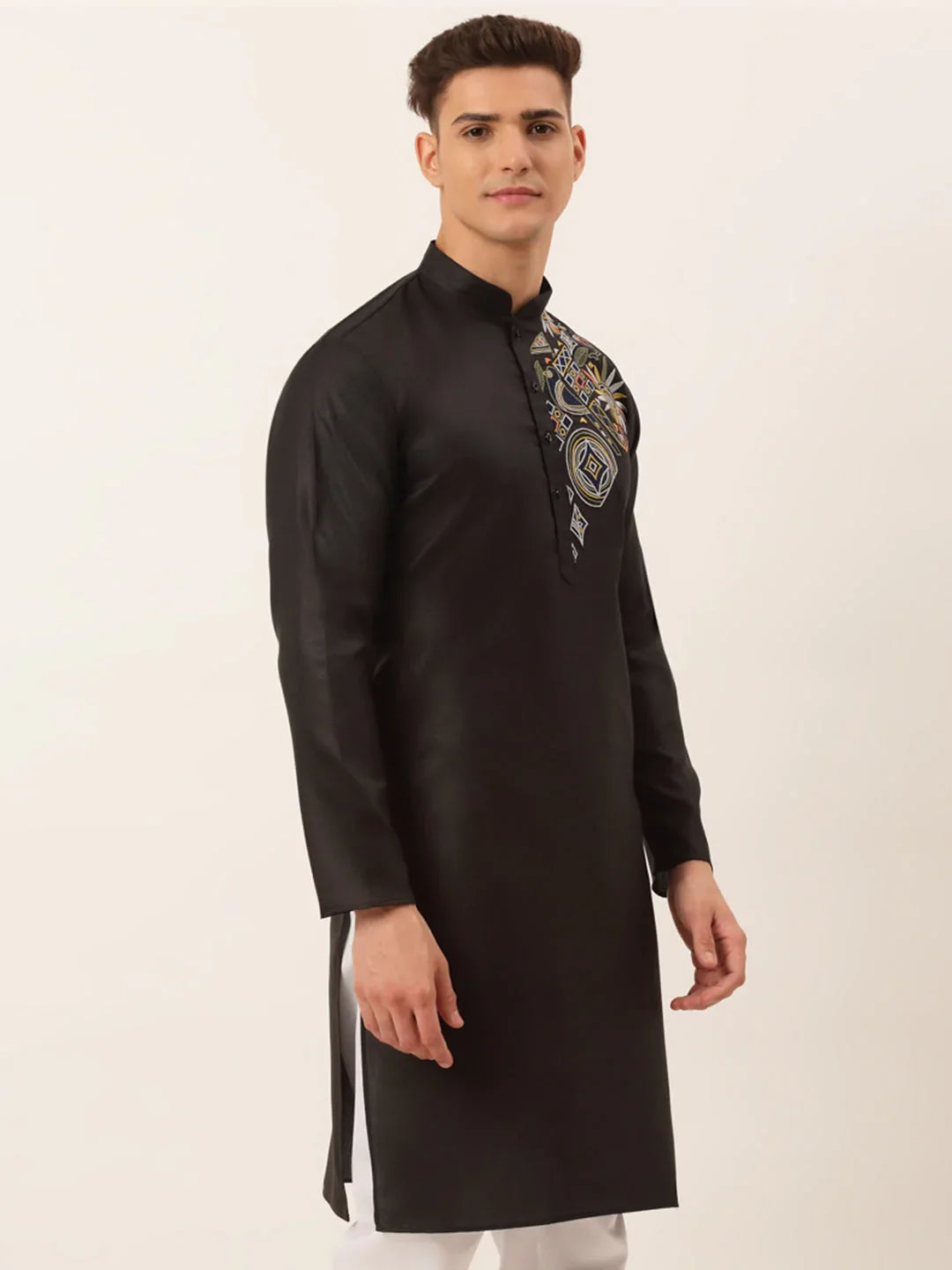 DesiQlo Men Kurta Only - Black