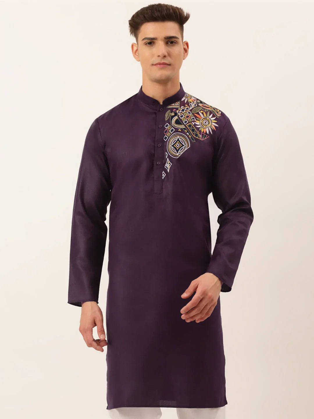 DesiQlo Men Kurta Only - Purple