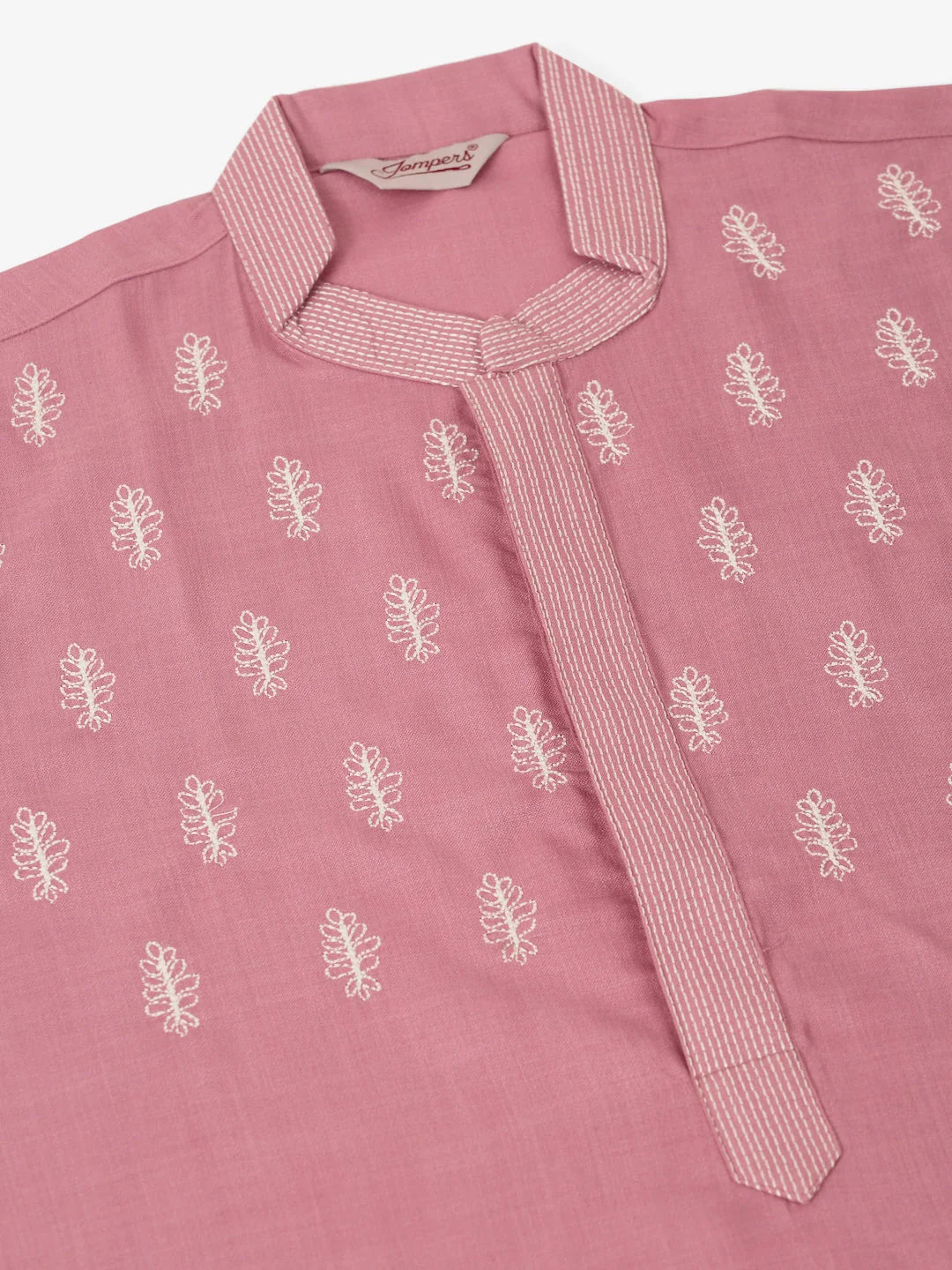 Magenta Pink Embroidered Kurta - Wedding Kurta for Men
