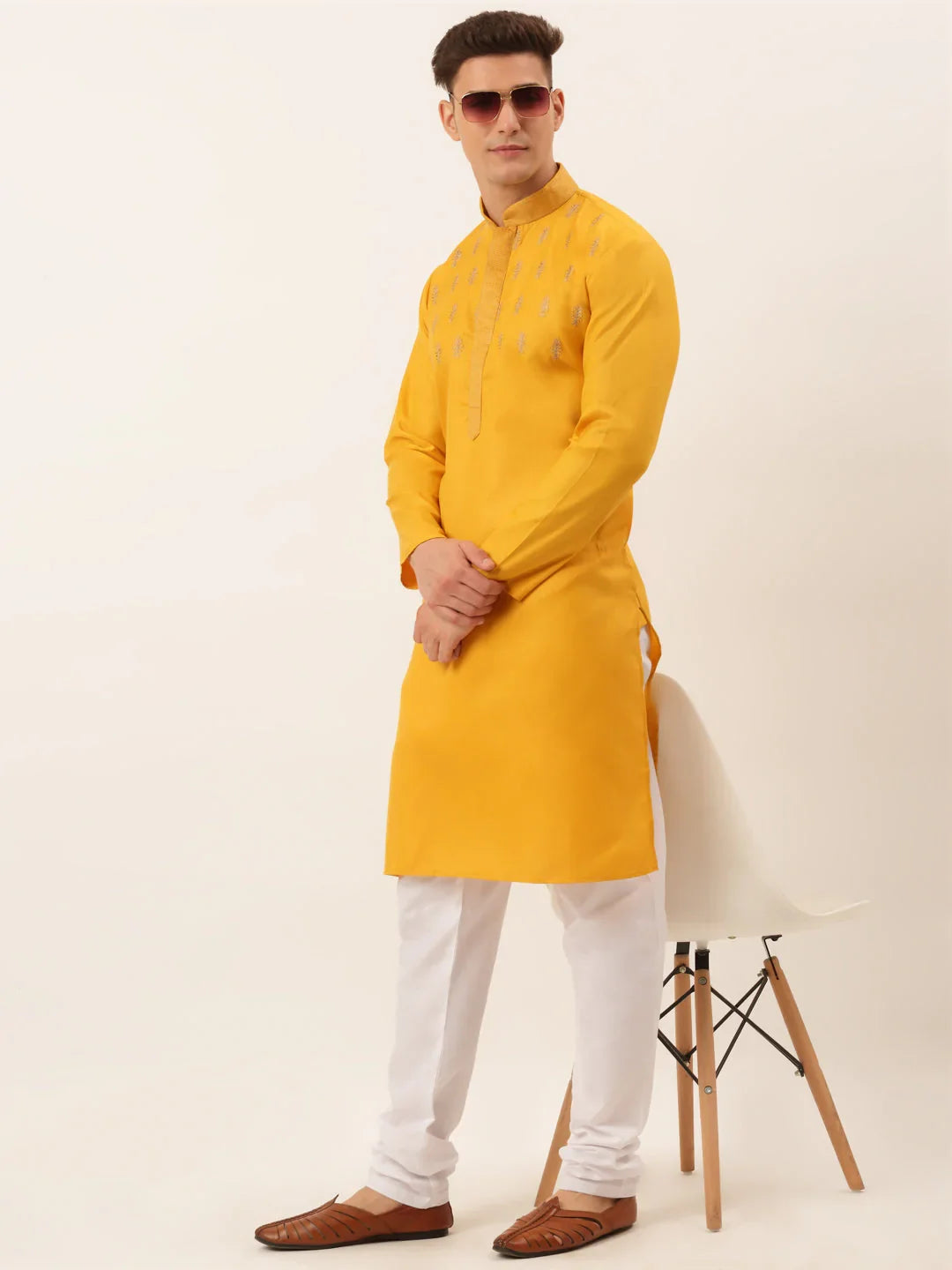 DesiQlo Men Kurta Only - Yellow - KO_656Mustard_S