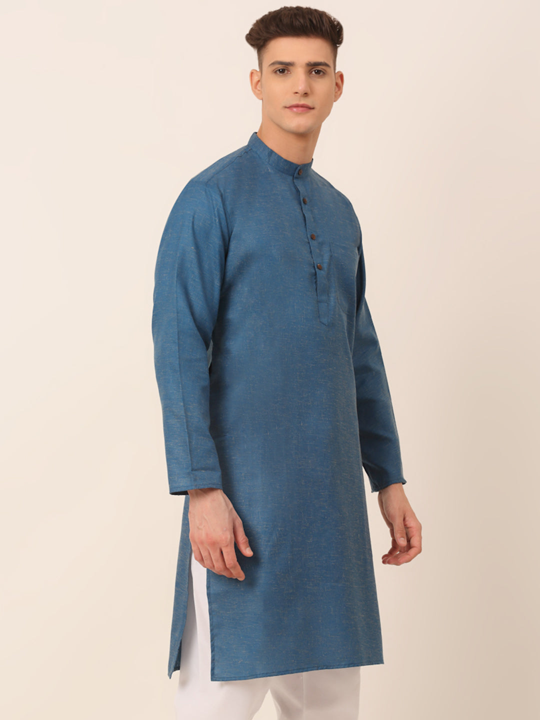 Men's Peacock Cotton Kurta - Indian Kurta for Men, Mens Kurta