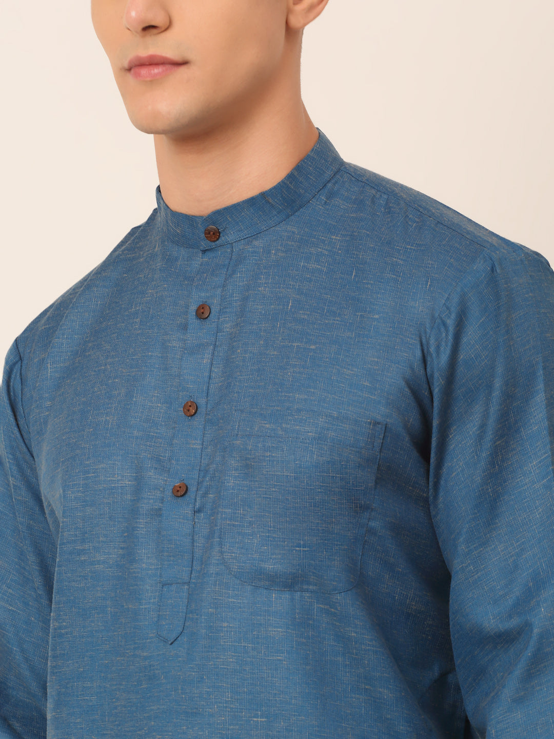 Men's Peacock Cotton Kurta - Indian Kurta for Men, Mens Kurta
