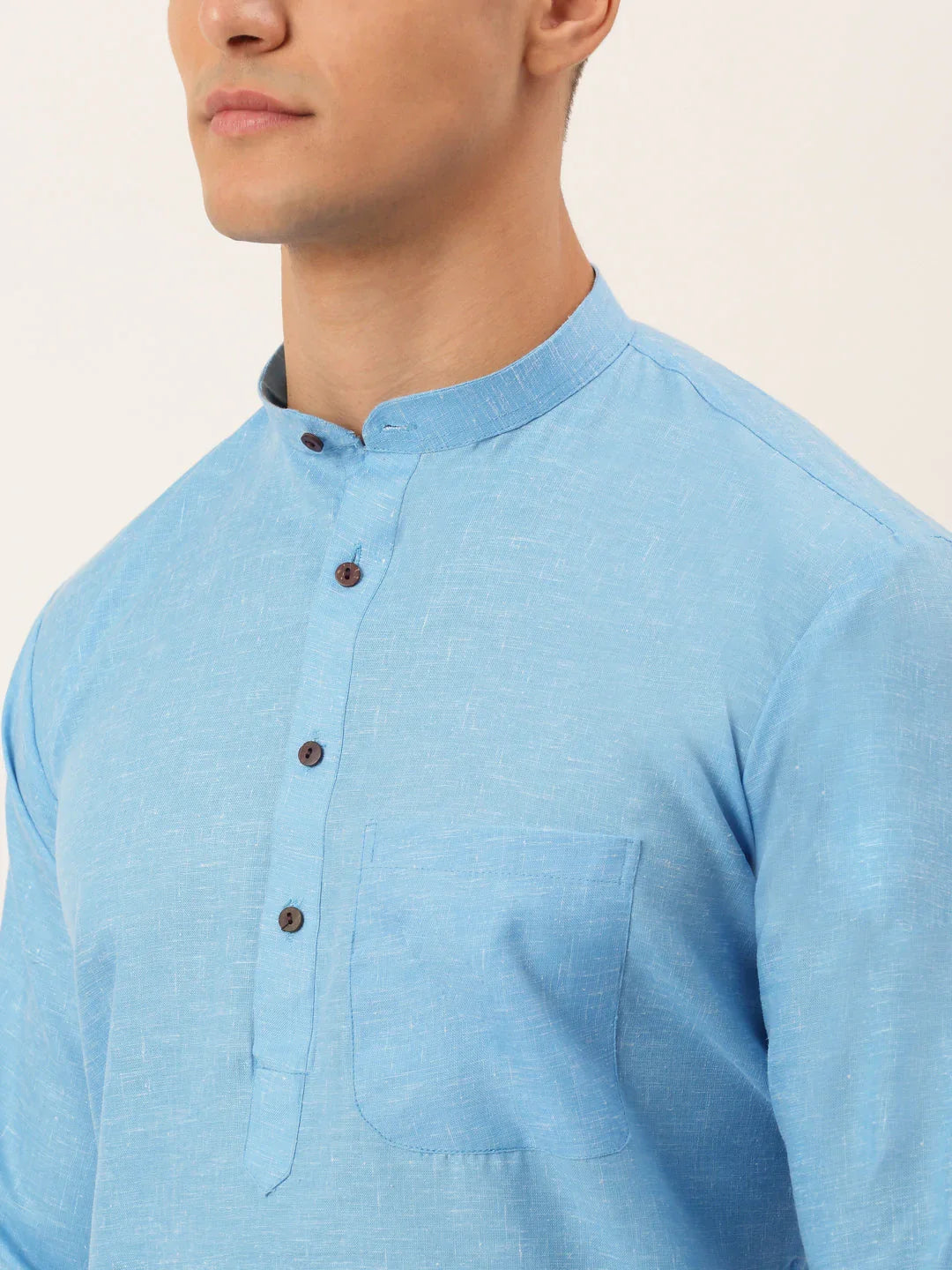 DesiQlo Men Kurta Only - Blue - KO_657Sky_S