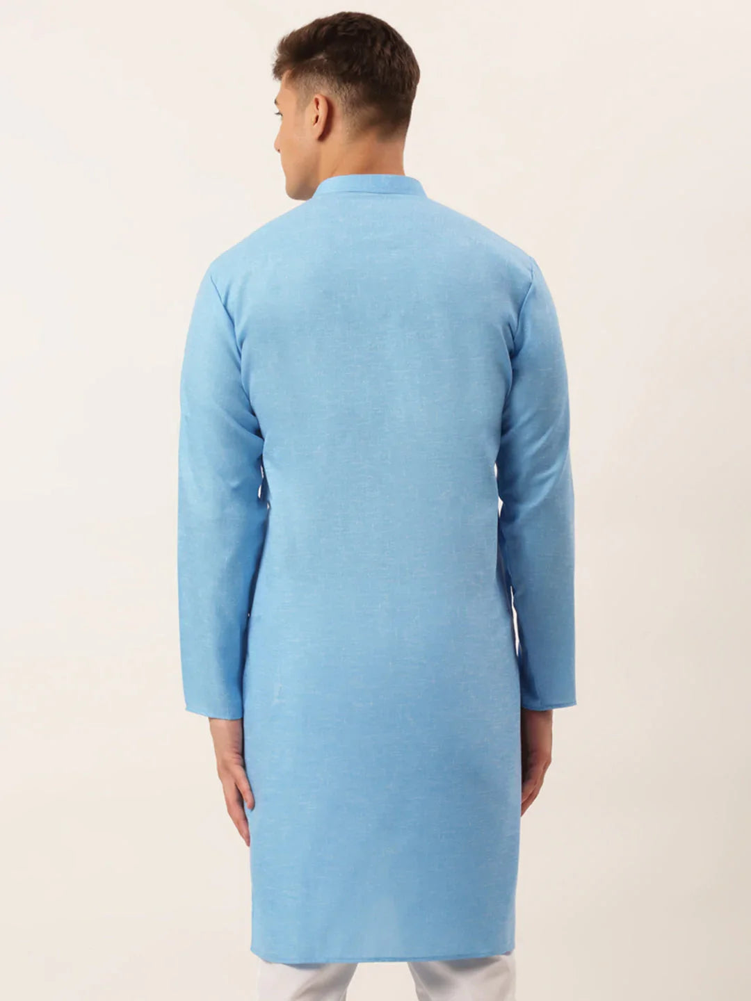 DesiQlo Men Kurta Only - Blue - KO_657Sky_S