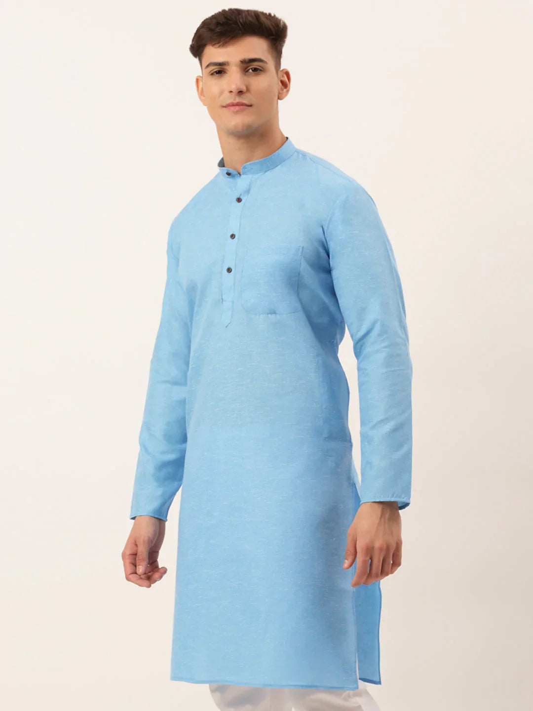 DesiQlo Men Kurta Only - Blue - KO_657Sky_S