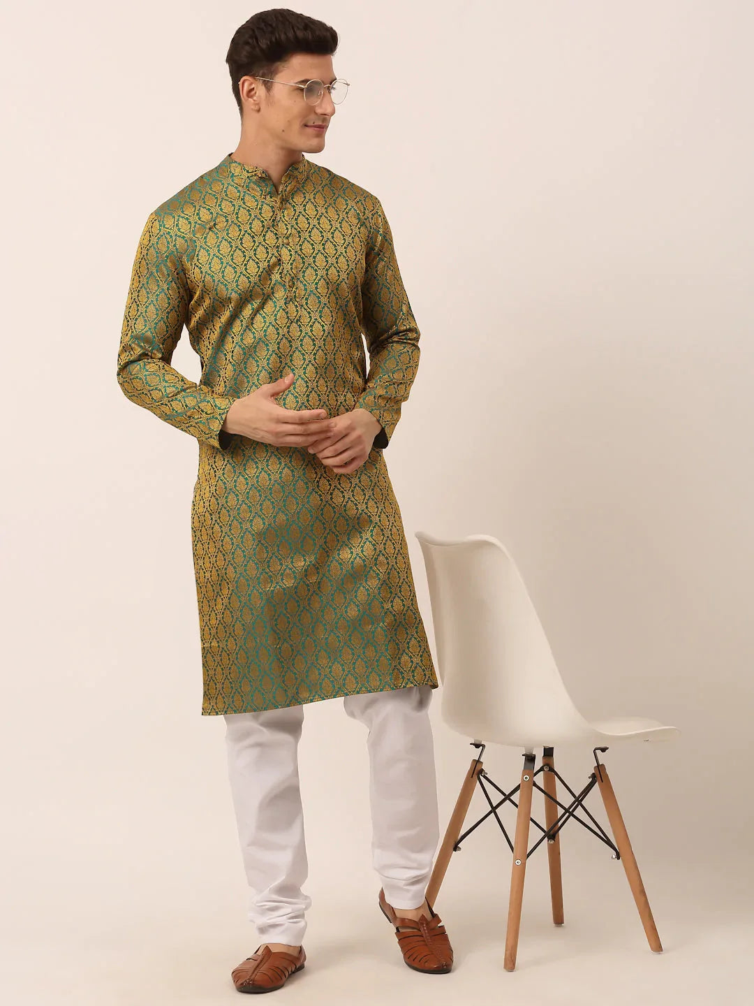 DesiQlo Men Kurta Only - Green - KO_658Green_S