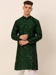 Green Mirror Work Kurta Only ( KO 659 Green )