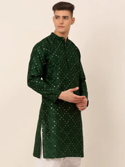 Green Mirror Work Kurta Only ( KO 659 Green )