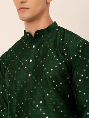 Green Mirror Work Kurta Only ( KO 659 Green )
