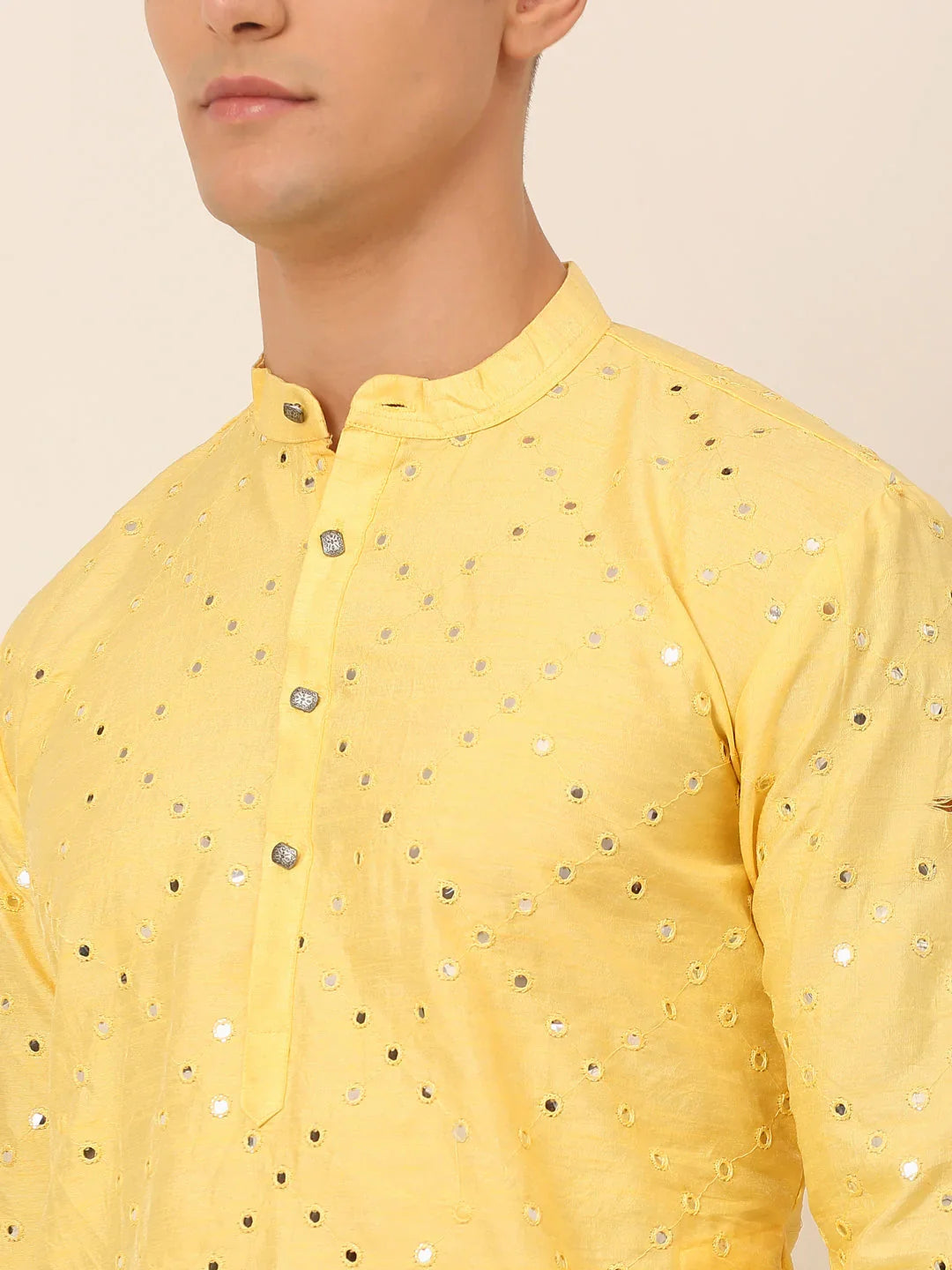 DesiQlo Men Kurta Only - Yellow - KO_659Lemon_S