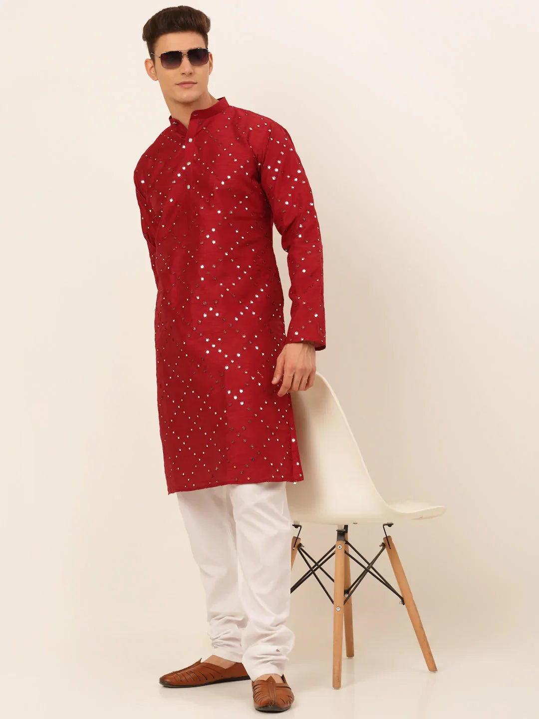 DesiQlo Men Kurta Only - Maroon - KO_659Maroon_S