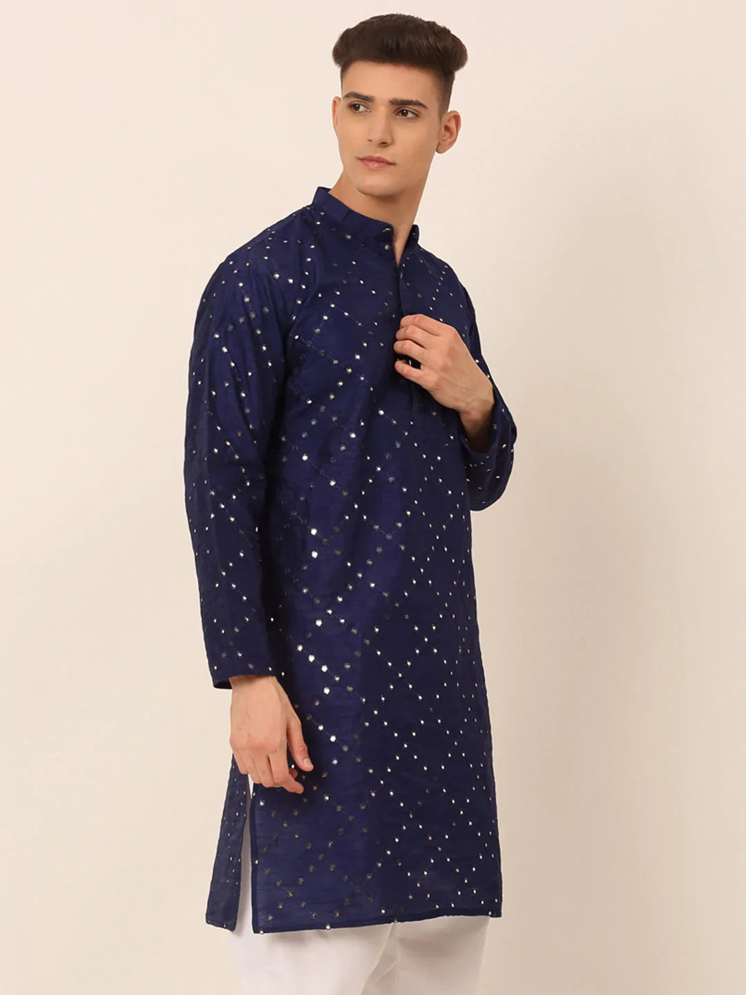 DesiQlo Men Kurta Only - Blue - KO_659Navy_S