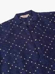 Navy Blue Mirror Work Kurta Only ( KO 659 Navy )